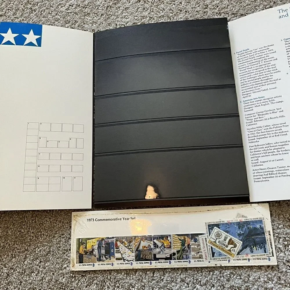1973 US Postal Service Souvenir Mint Stamp Set - Mini Album Vintage Lot Set 1
